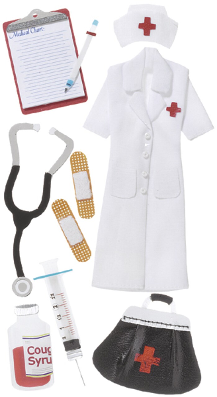 Jolee's Boutique Le Grande Dimensional Stickers - Nurse, 9pcs